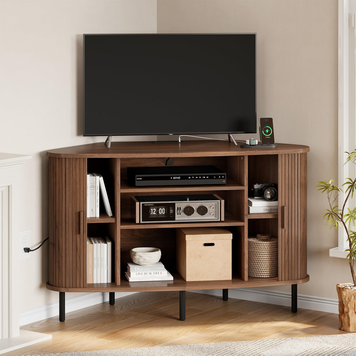47" Walnut Corner TV Stand M815848