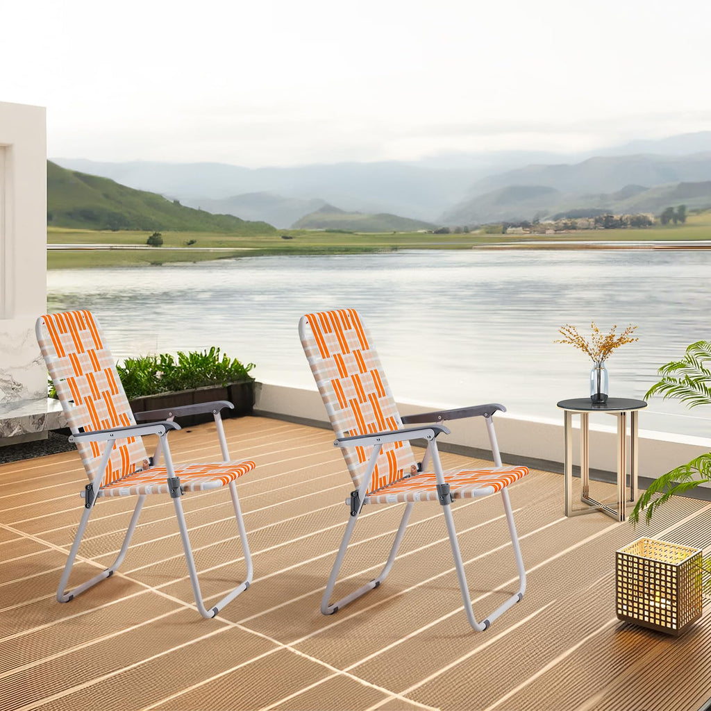 Folding Camping Chairs Set of 2 Steel J343