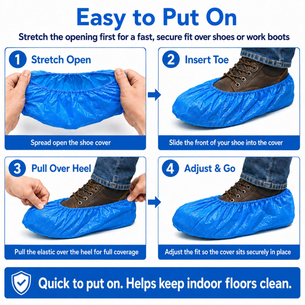 Blue Waterproof Disposable XL Shoe Covers G6520