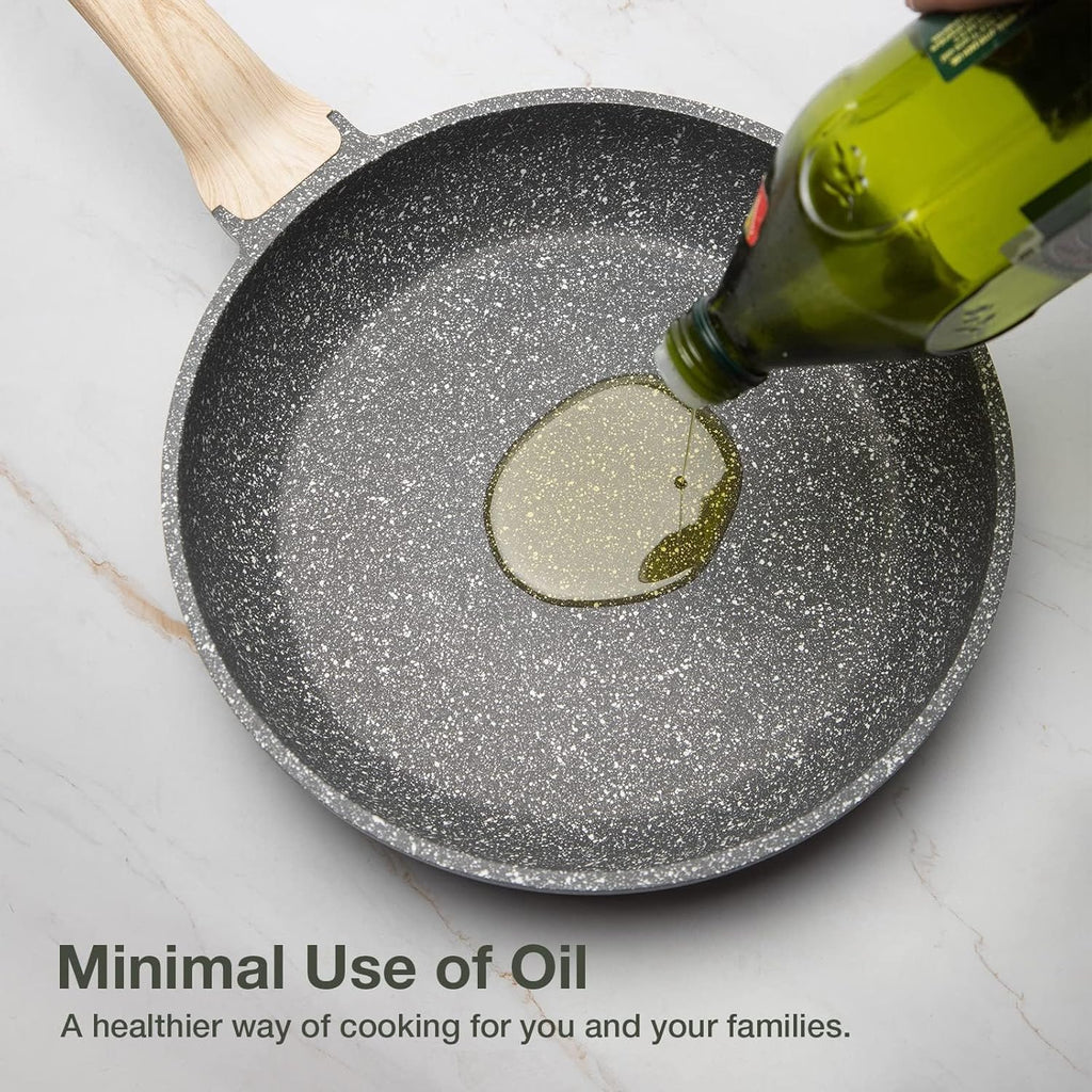 Non Stick 10 Inch Granite Skillet with Glass Lid P7087