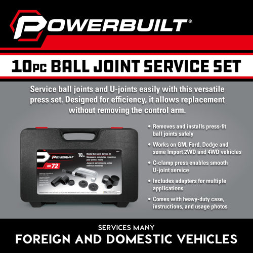 10 Piece Ball Joint Service Tool Kit with Storage Case A586512