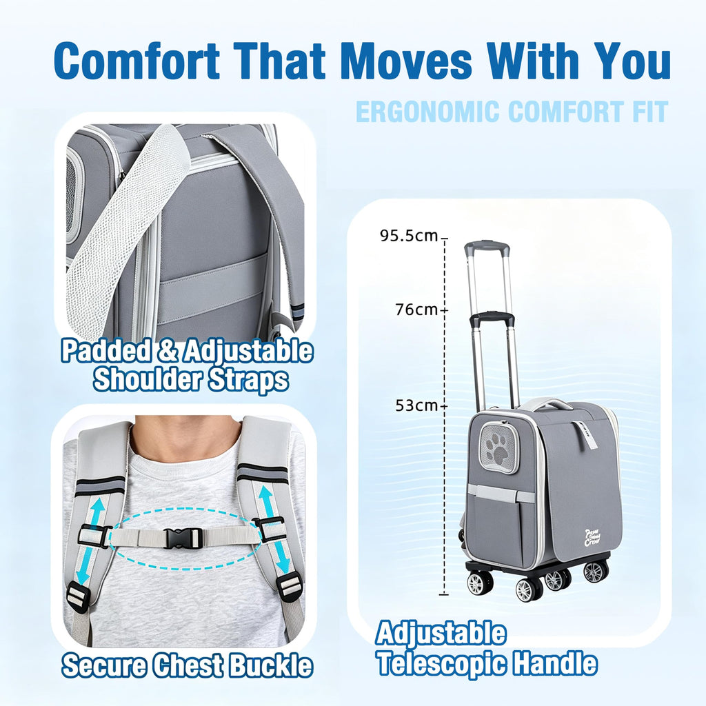 Rolling Pet Carrier Backpack H17143