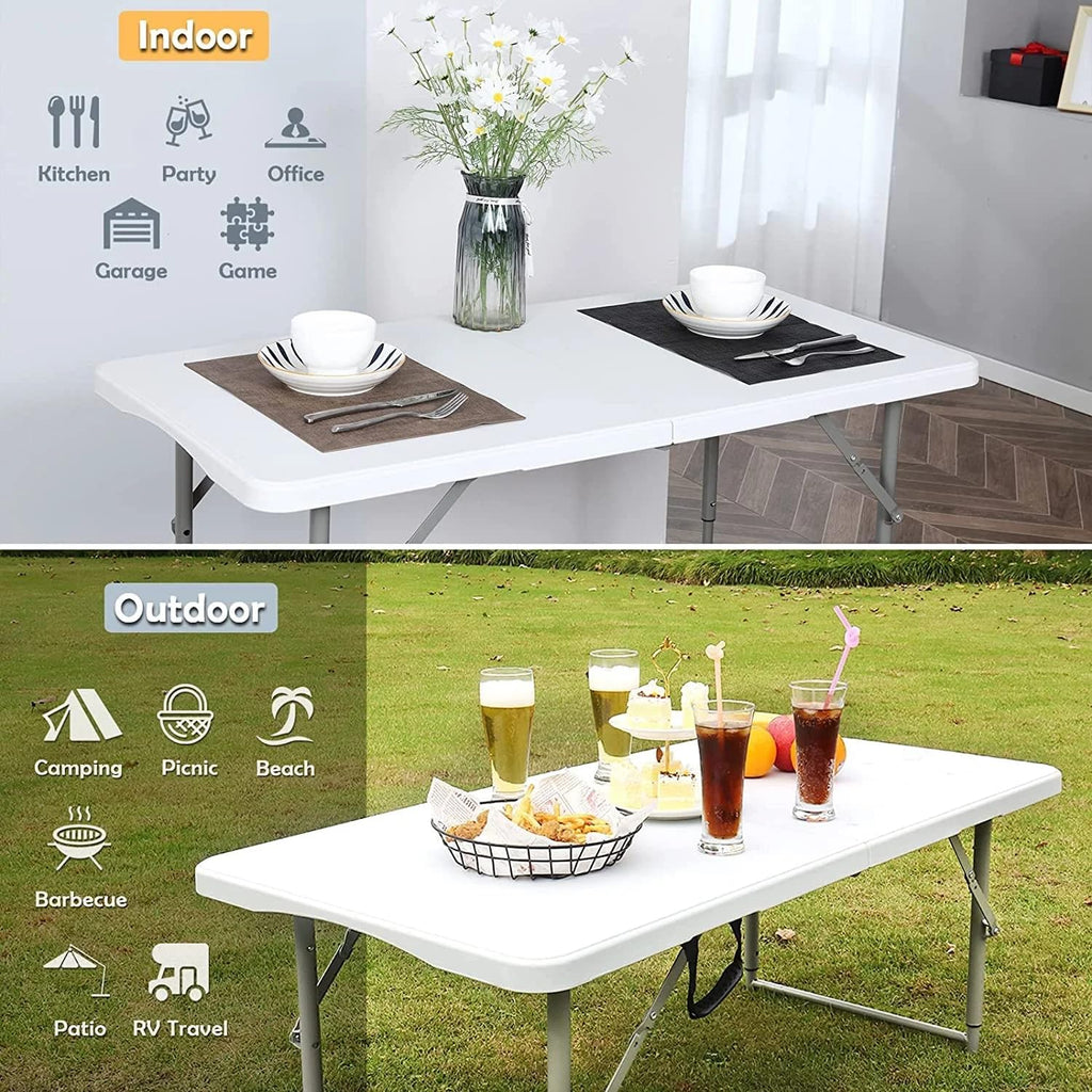 4 Foot Portable Heavy Duty Plastic Folding Table K6865