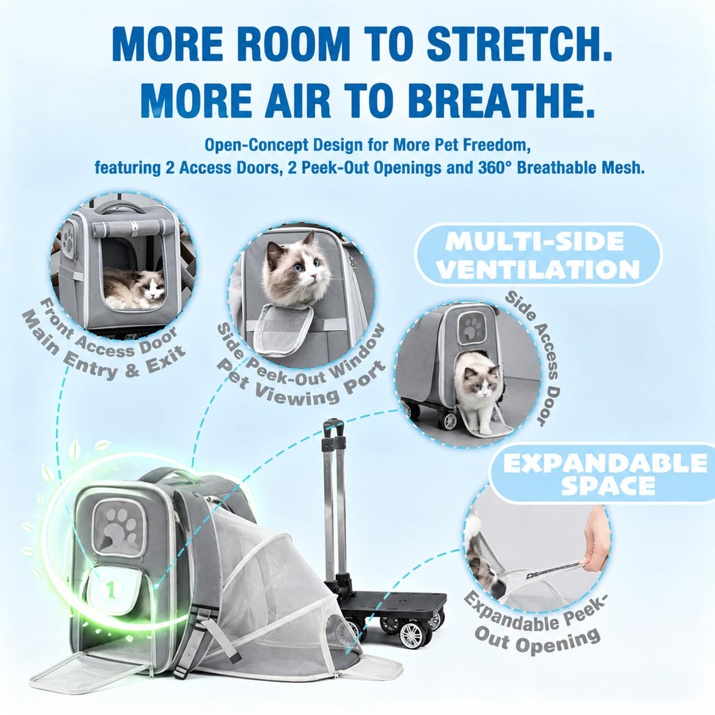 Rolling Pet Carrier Backpack H17143