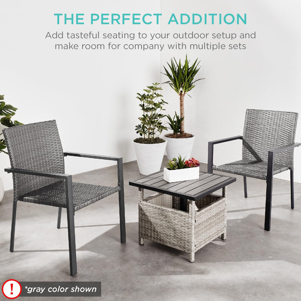 Set of 2 Stackable Outdoor Wicker Dining Chairs C714