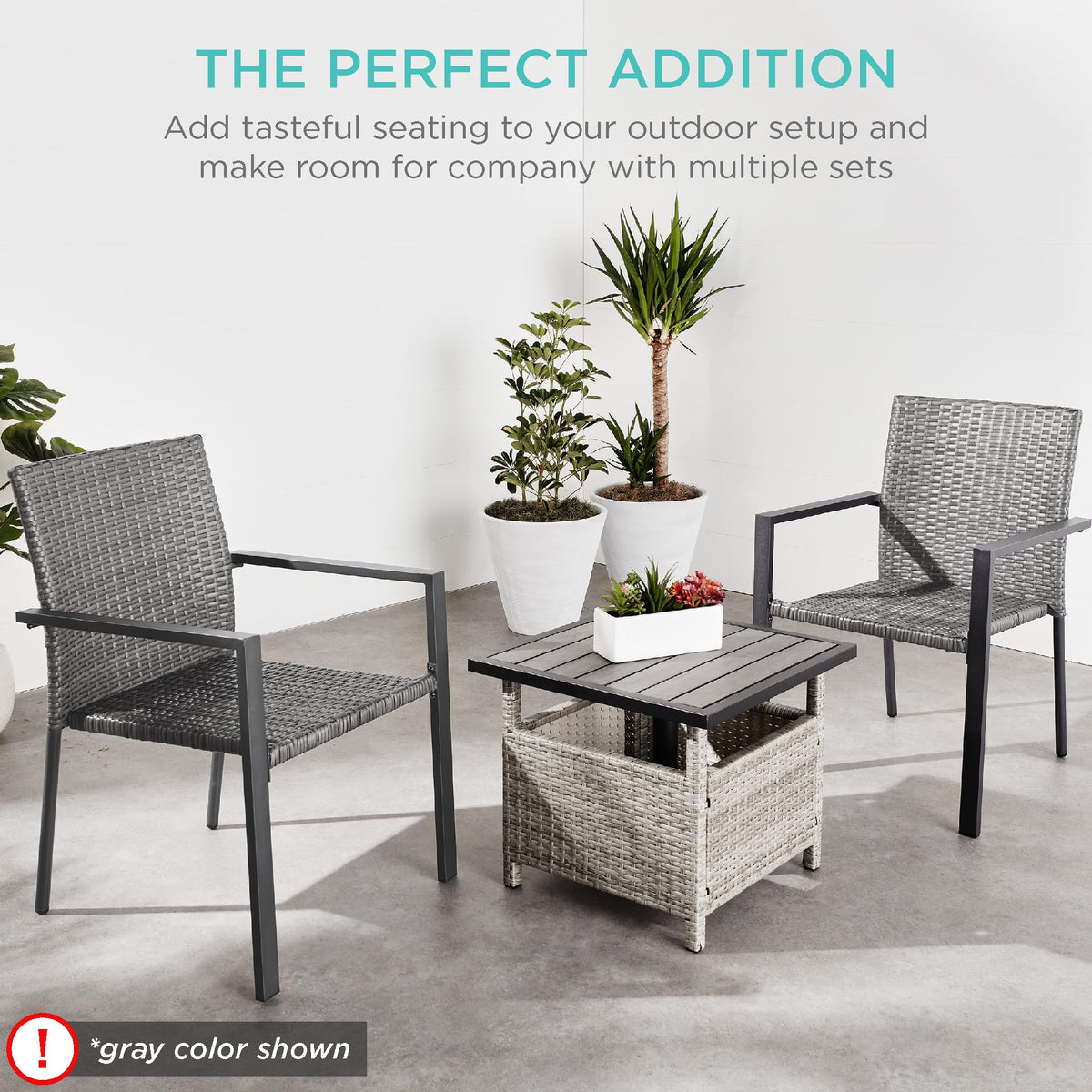 Set of 2 Stackable Outdoor Wicker Dining Chairs C714
