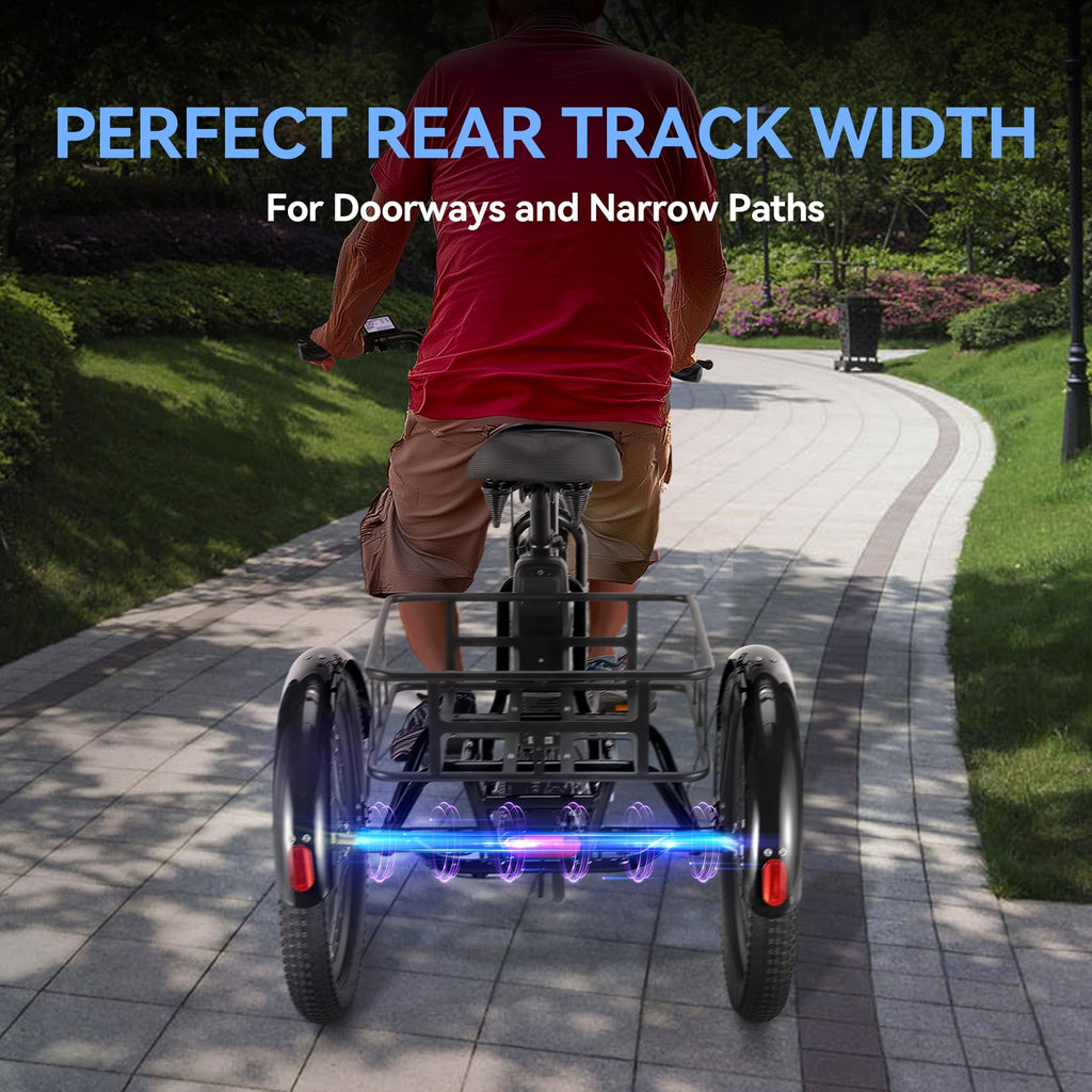 20'' Folding Electric Trike 750W 3-Wheel Bike with Removable Battery Y211