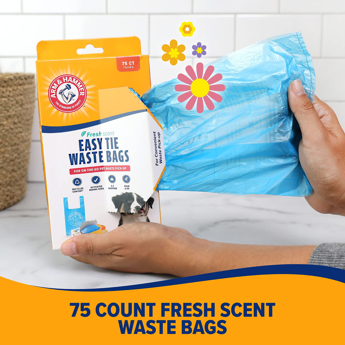 Easy-Tie Waste Bags Blue 75 Count R14349