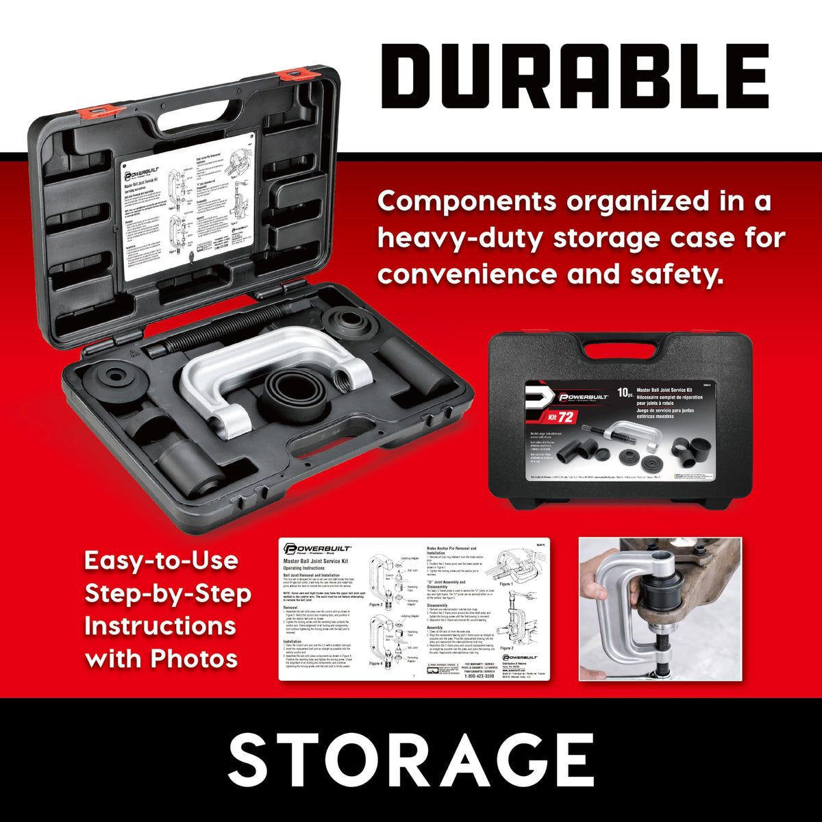 10 Piece Ball Joint Service Tool Kit with Storage Case A586512