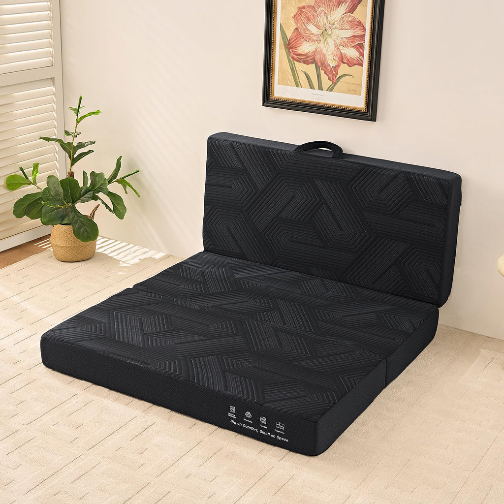 6 Inch Memory Foam Tri-Fold Twin Mattress with Washable Cover Q4663