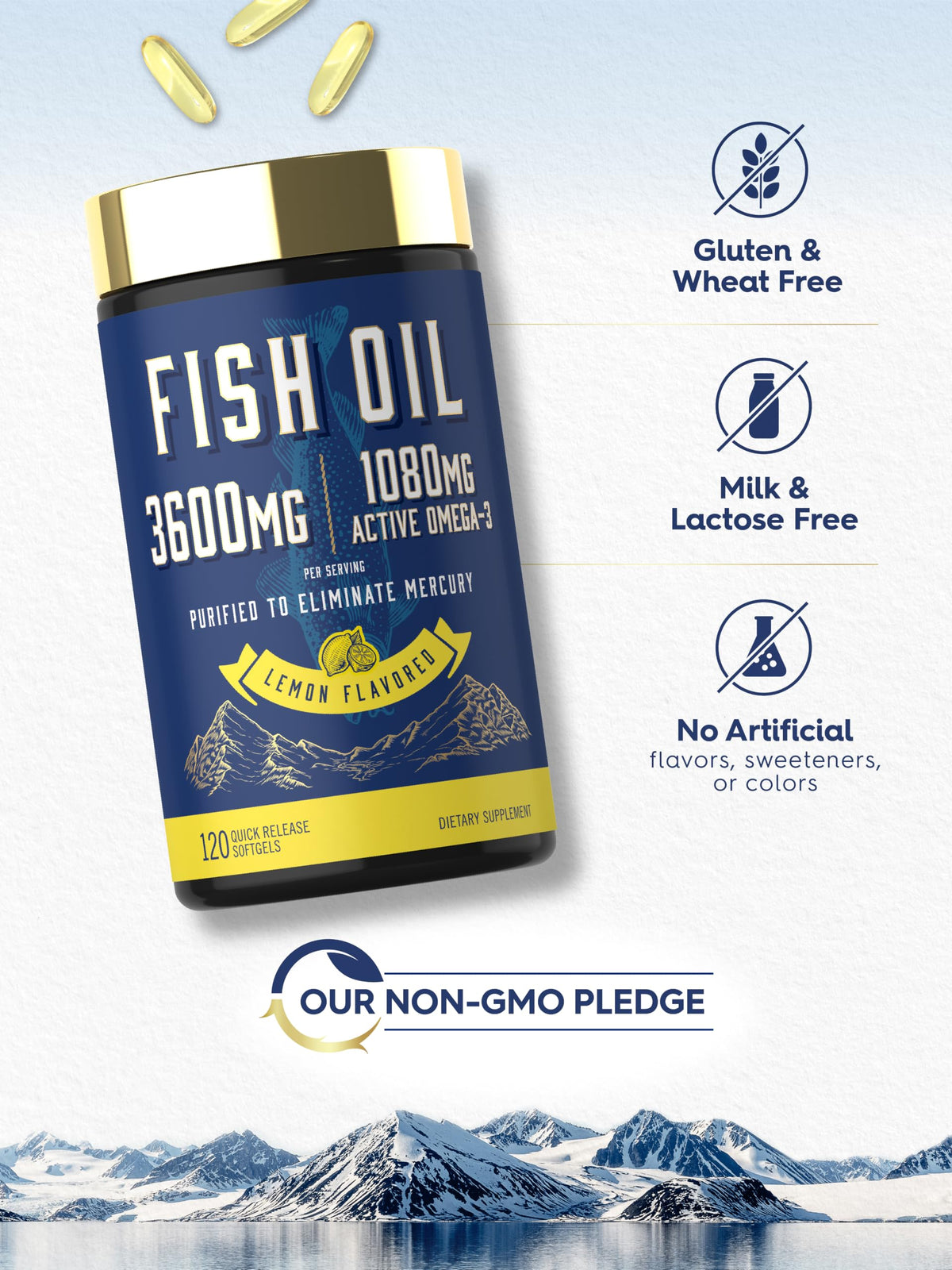 Fish Oil 3600mg 1080mg Omega 3 120 Count U573247