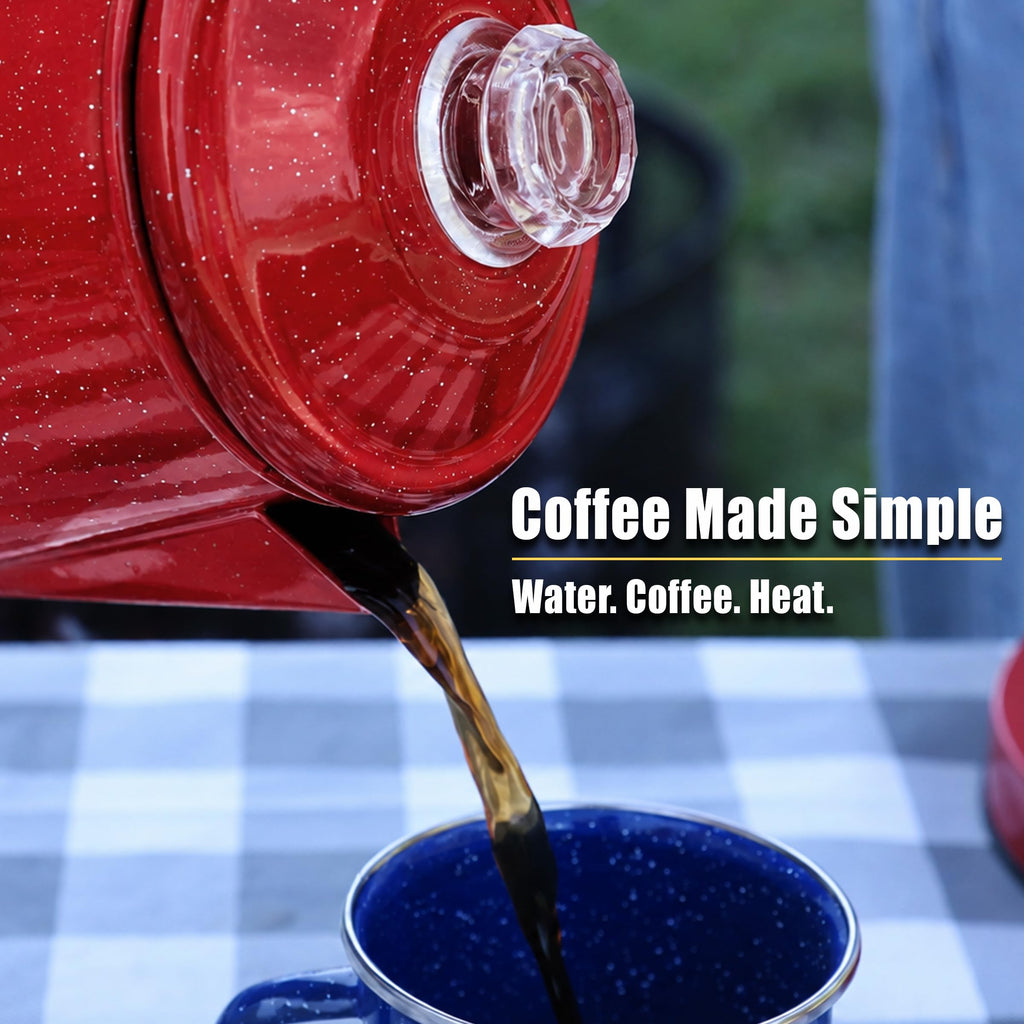 10 Cups Enamel Camping Percolator Coffee Pot J83683