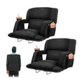 Extra Wide Folding Stadium Chairs with Back and Cushion, 6 Reclining Positions, Black E825996