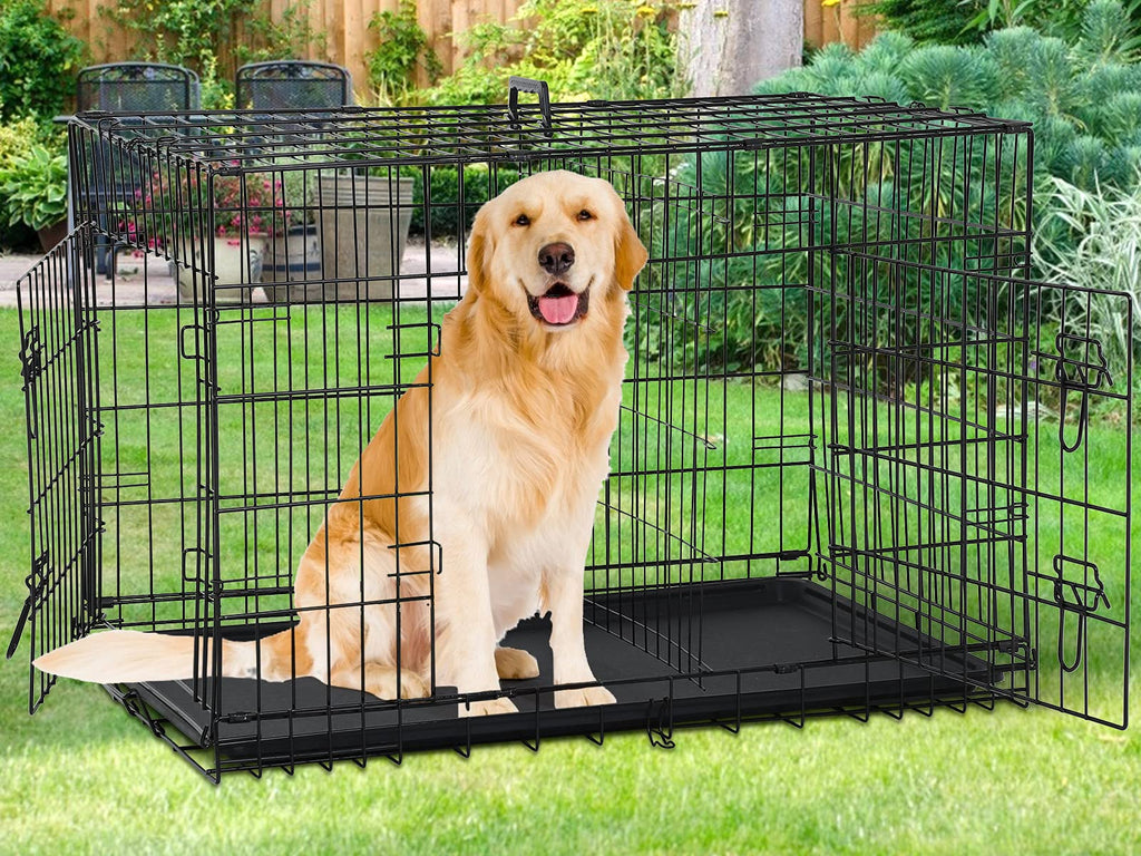 48" Heavy Duty Folding Wire Metal Dog Crate with Divider P704762