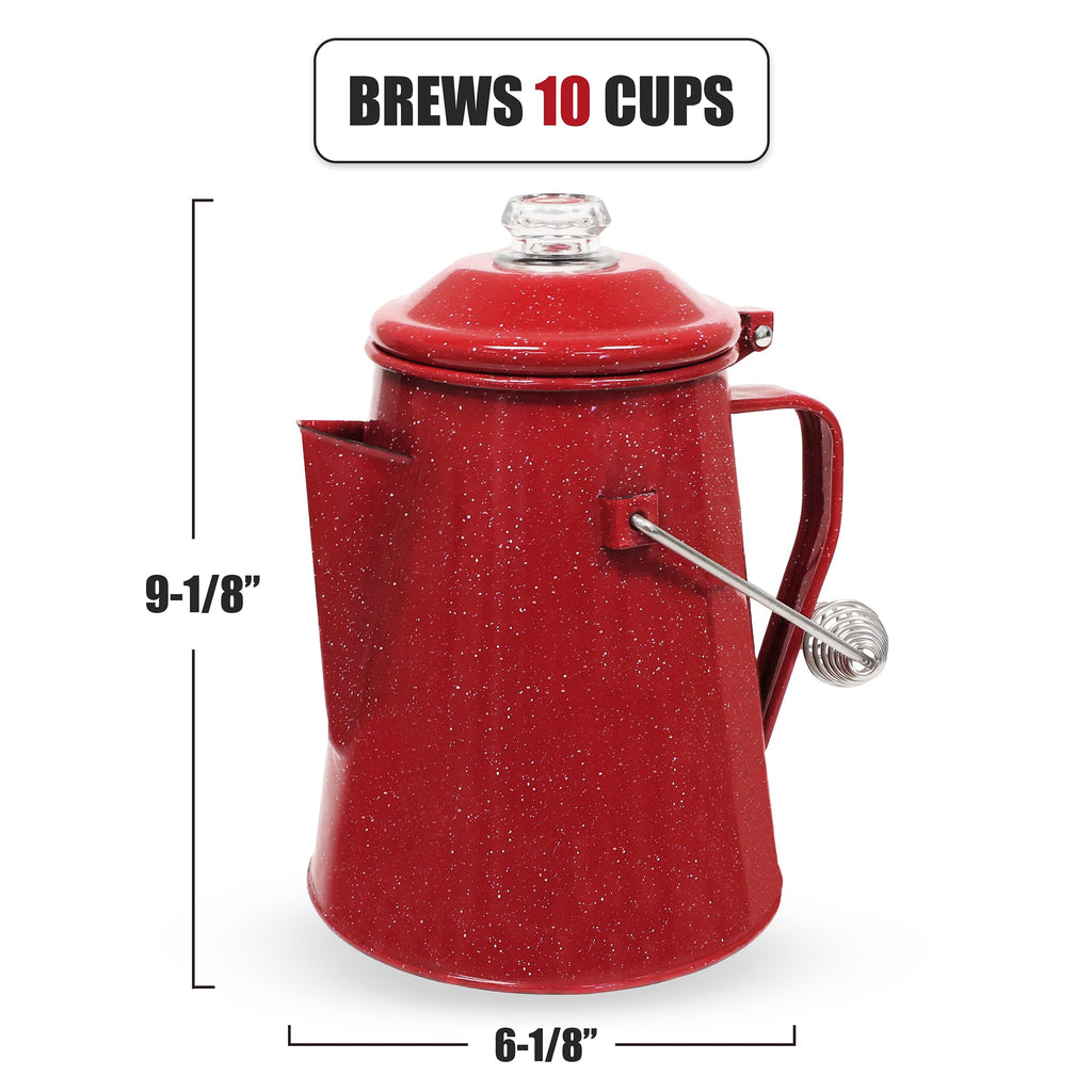 10 Cups Enamel Camping Percolator Coffee Pot J83683