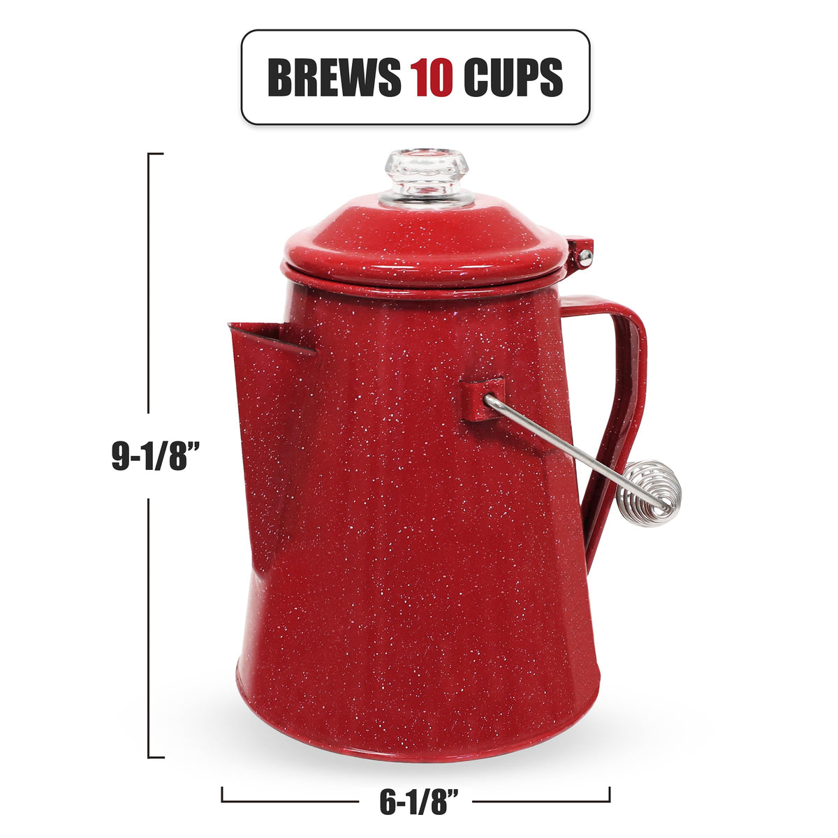 10 Cups Enamel Camping Percolator Coffee Pot J83683