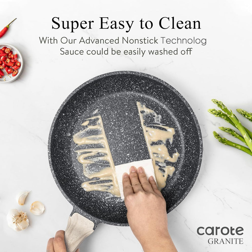 Non Stick 10 Inch Granite Skillet with Glass Lid P7087
