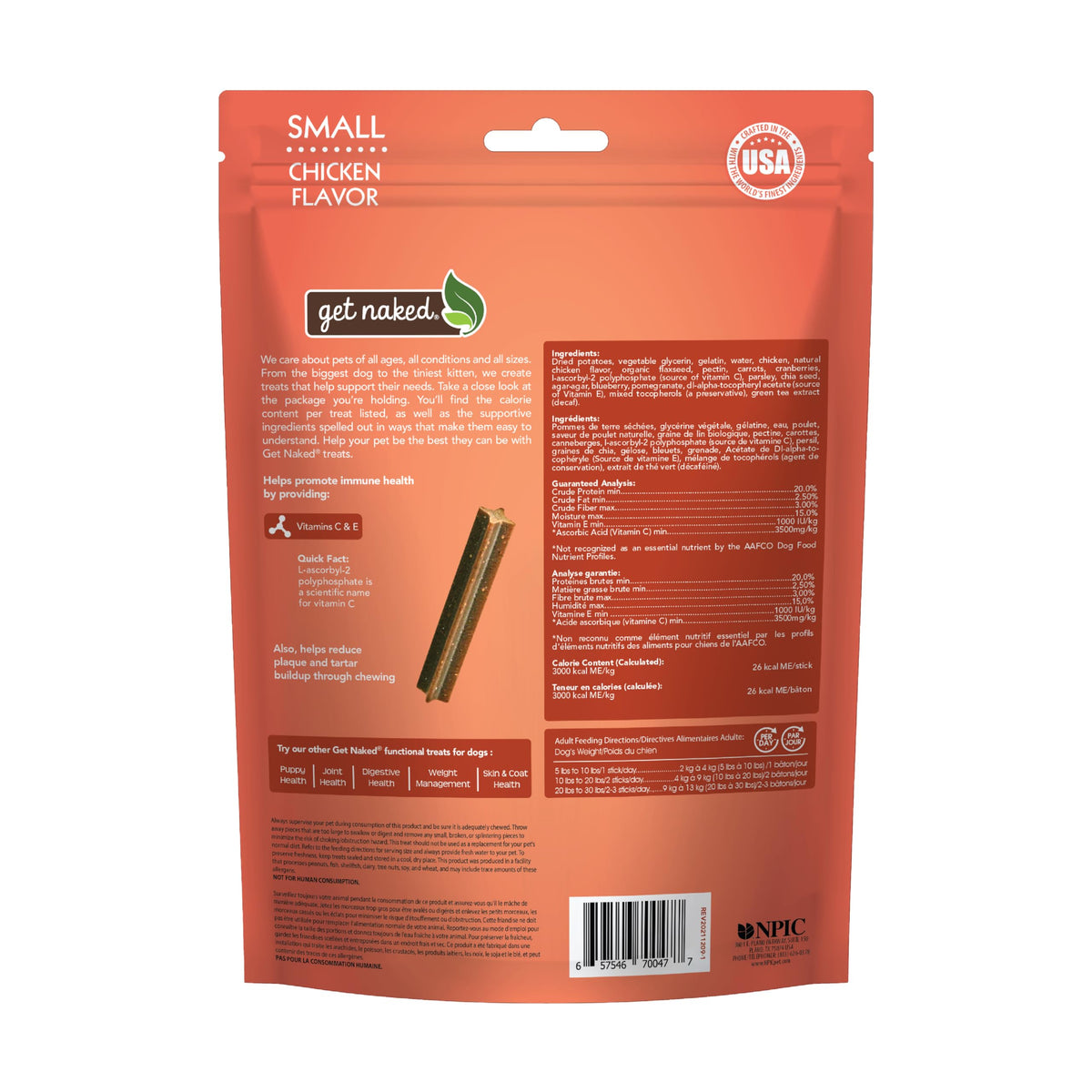 Grain-Free Dental Chew Sticks for Small Dogs, 6.2 oz E3791