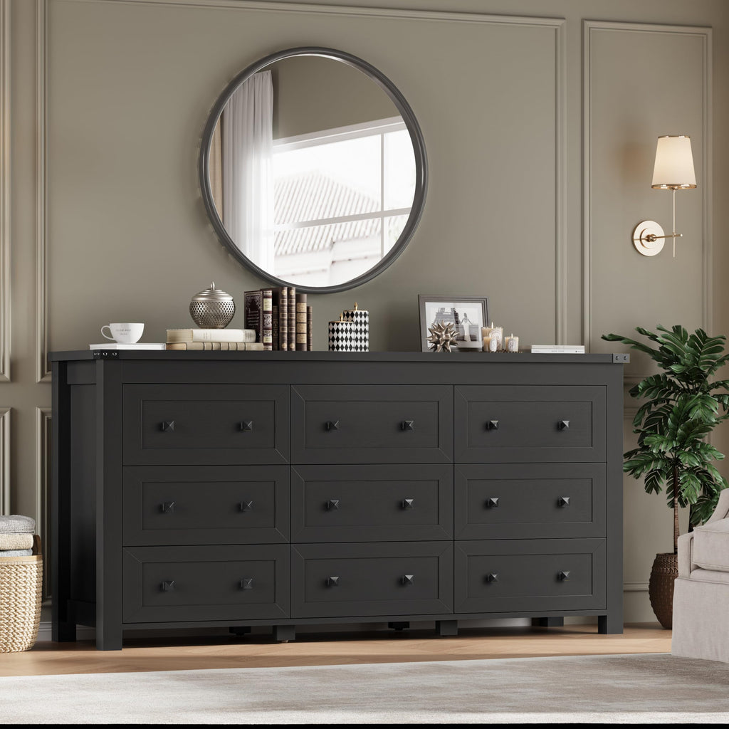 9 Drawer Wood Dresser H361