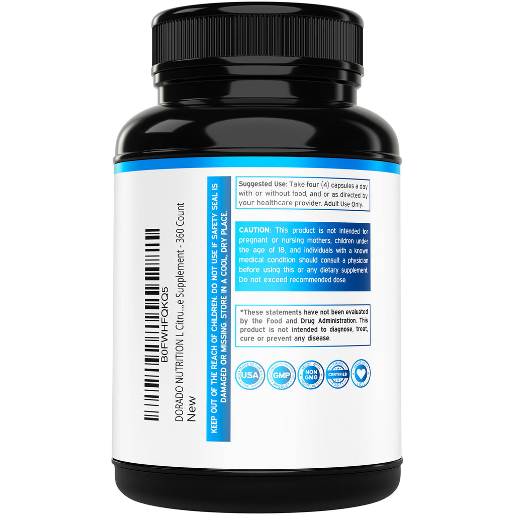 L Citrulline 3000mg 360 Capsules Vegan Non-GMO N9167