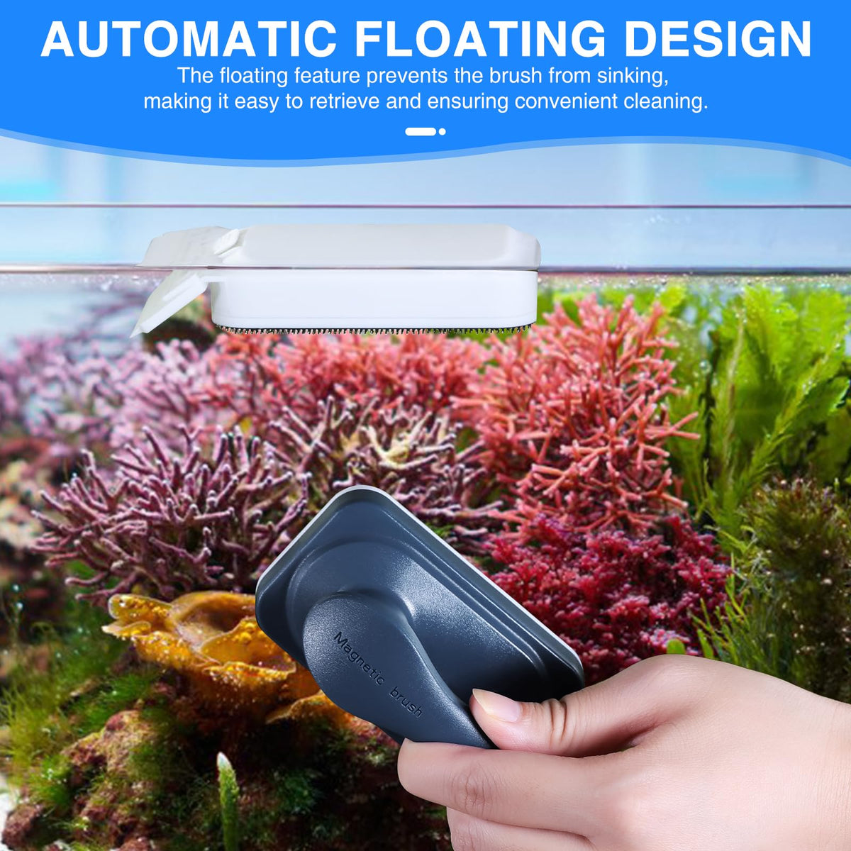 Aquarium Air Pump Magnetic Glass Cleaner Q4581
