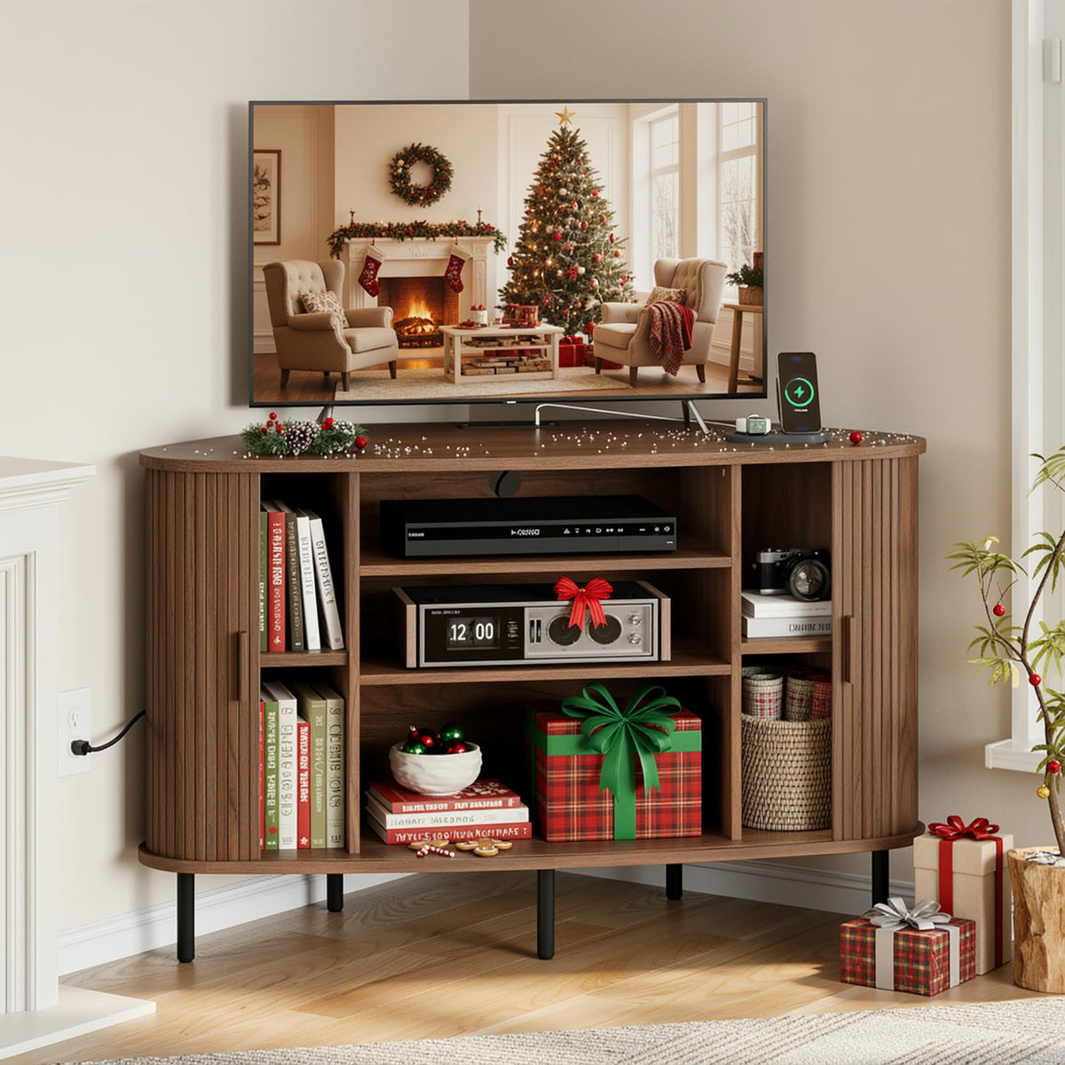 47" Walnut Corner TV Stand M815848