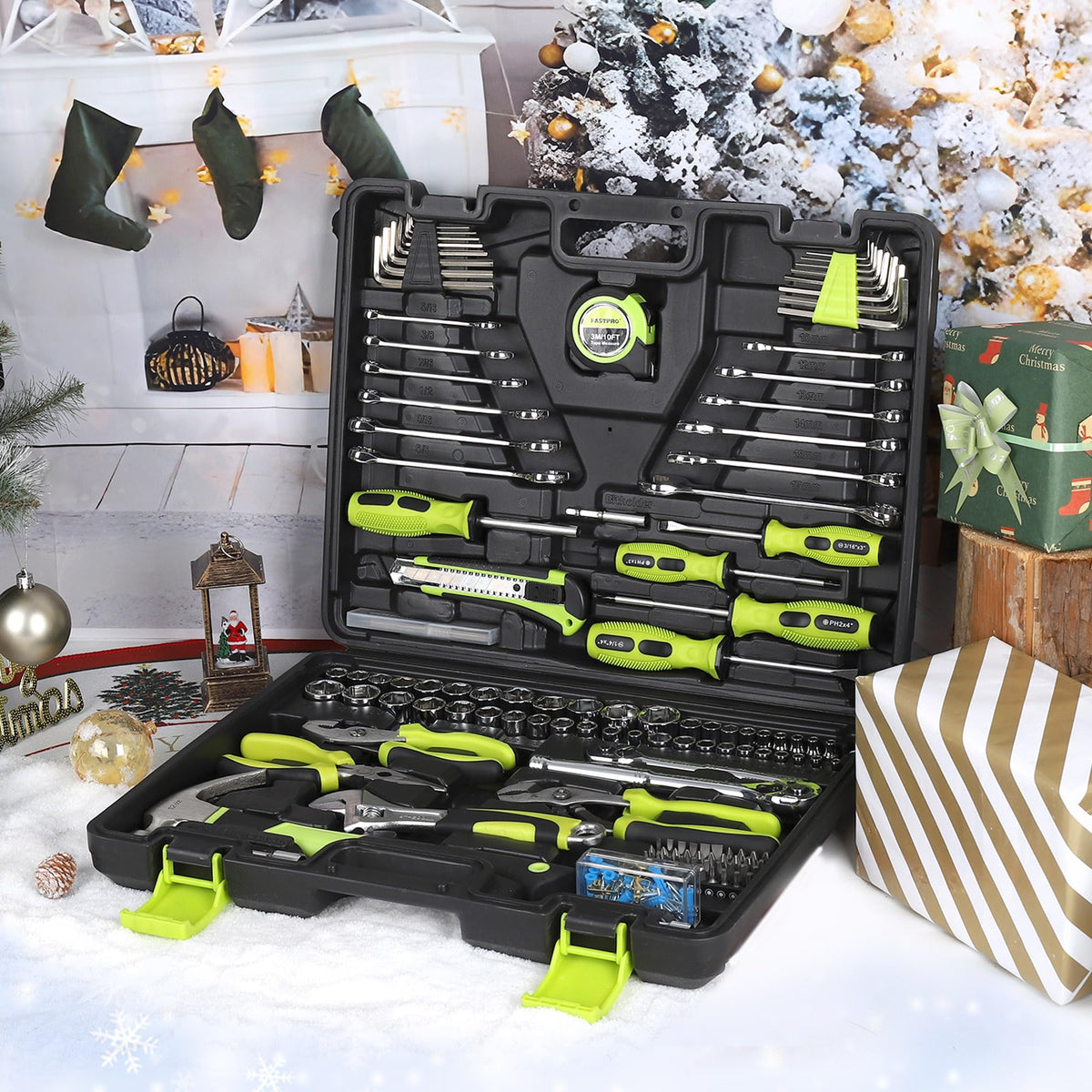 225-Piece Home Repairing Tool Kit with Tool Box O91546