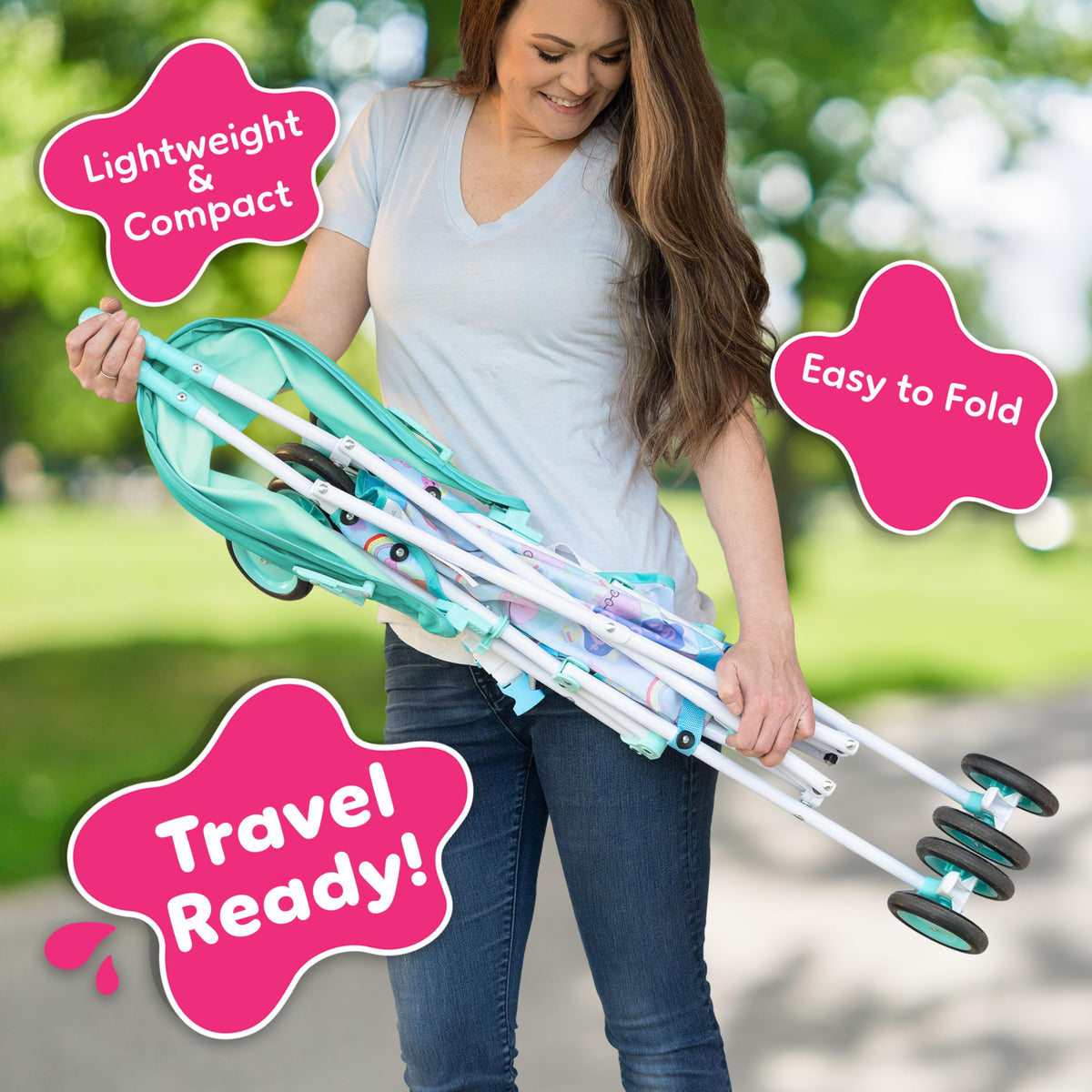 Lightweight Foldable Umbrella Stroller with 3-Point Harness B774490