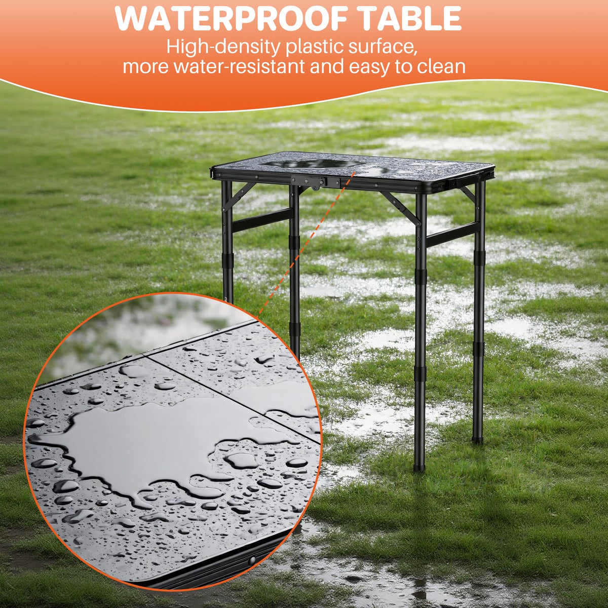 Waterproof Camping Tables with Plastic Tabletop R4776