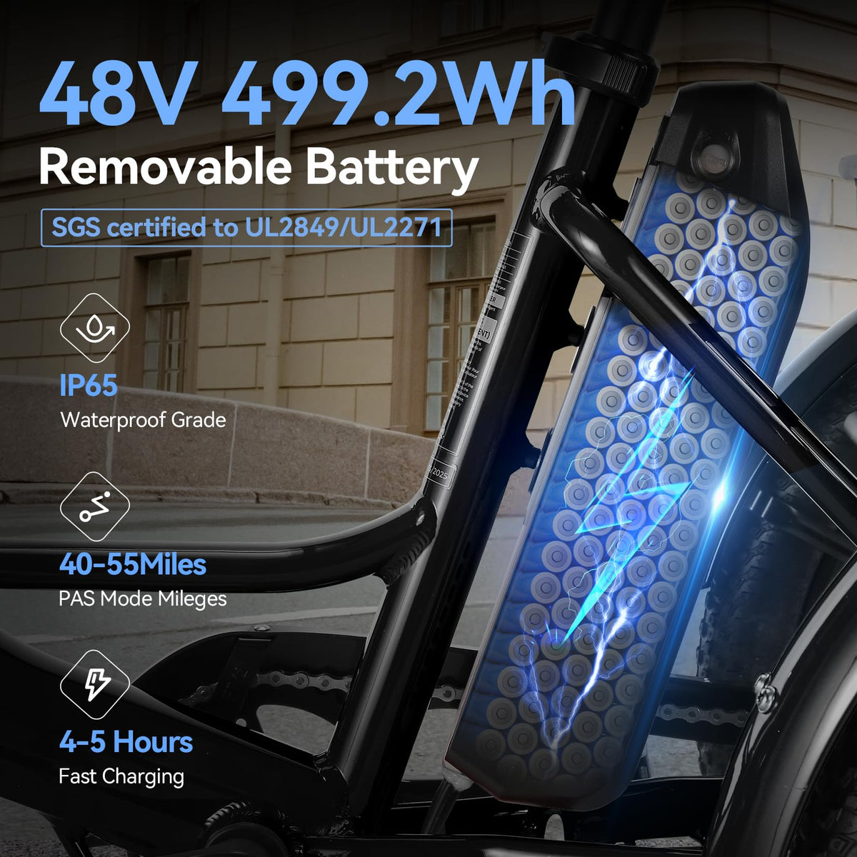 20'' Folding Electric Trike 750W 3-Wheel Bike with Removable Battery Y211