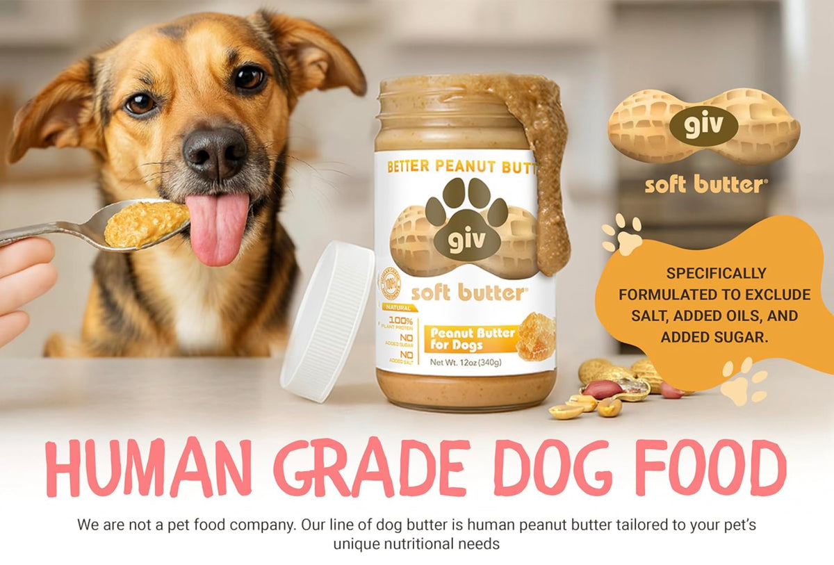 All Natural Peanut Butter for Dogs, 2 Ingredients, 4oz Pouches (6 Count) L4695