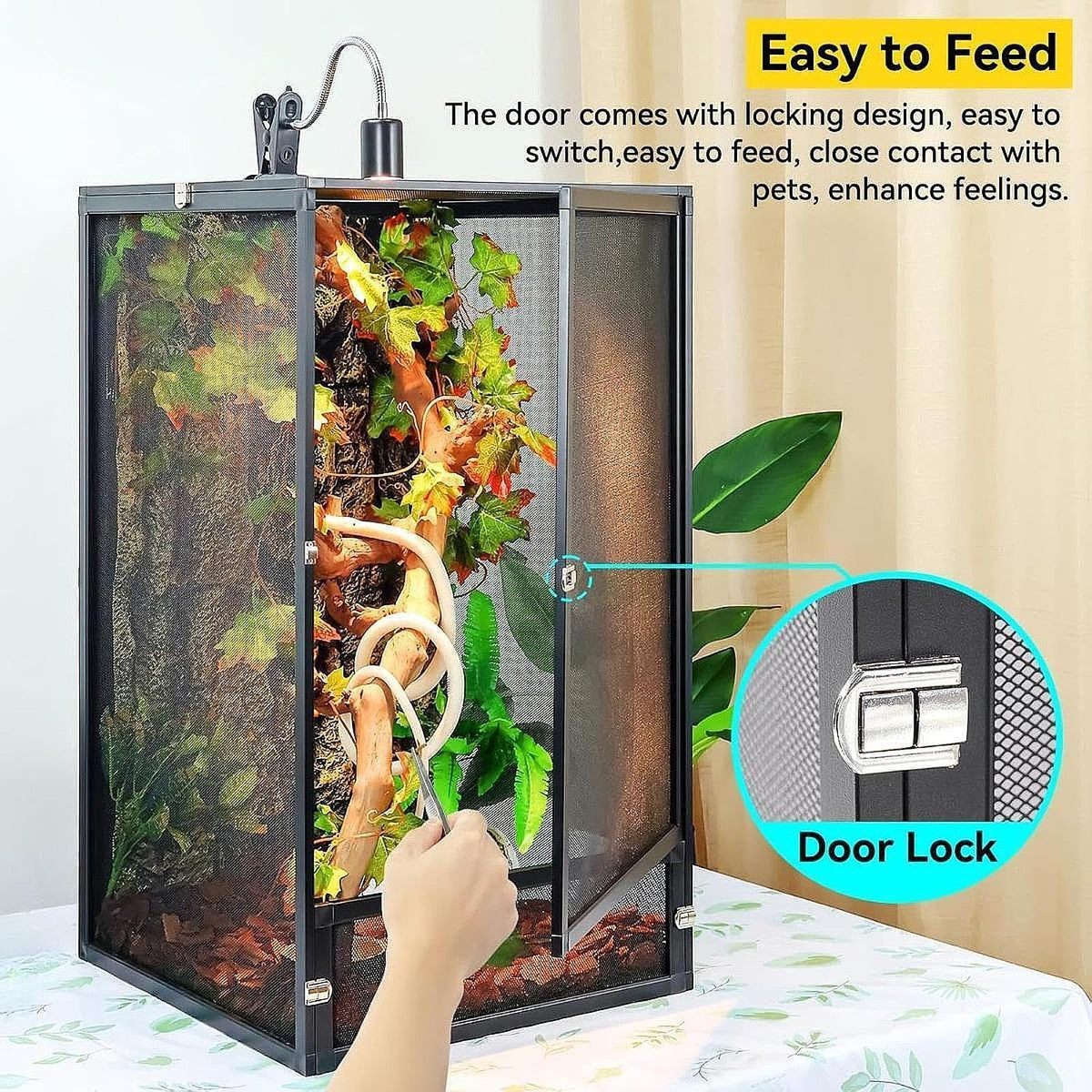 Aluminum Reptile Terrarium with Screen 45x45x80cm G8841