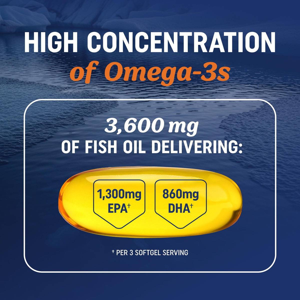 Omega 3 Fish Oil 3600 mg EPA & DHA E718