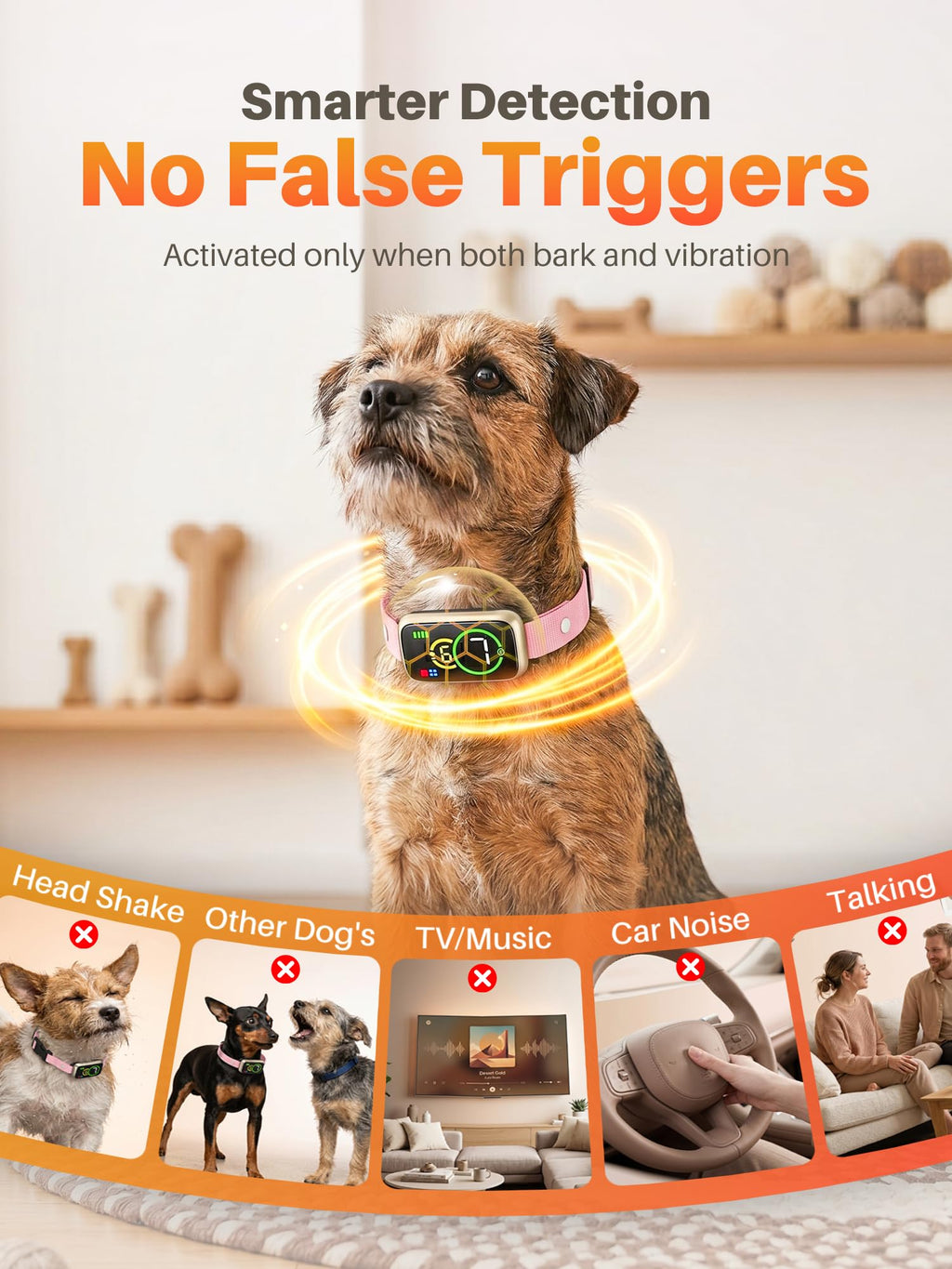 Humane Anti Barking Dog Collar with Beep Vibration M8069