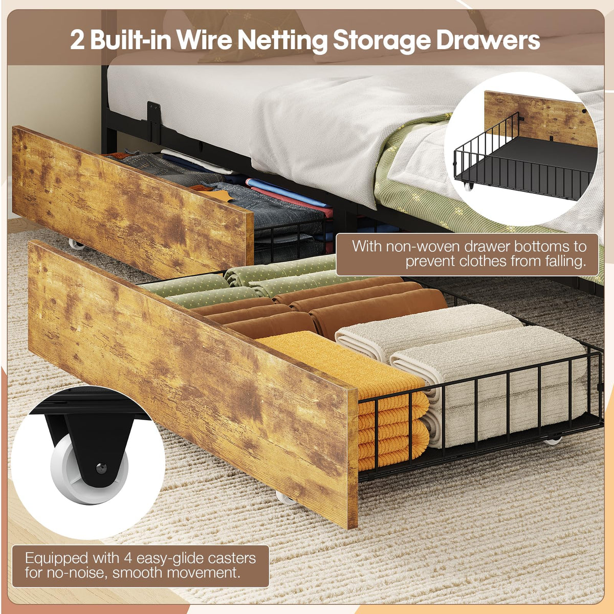Corner Bed Frame Full Size with Storage & Desk Z234901