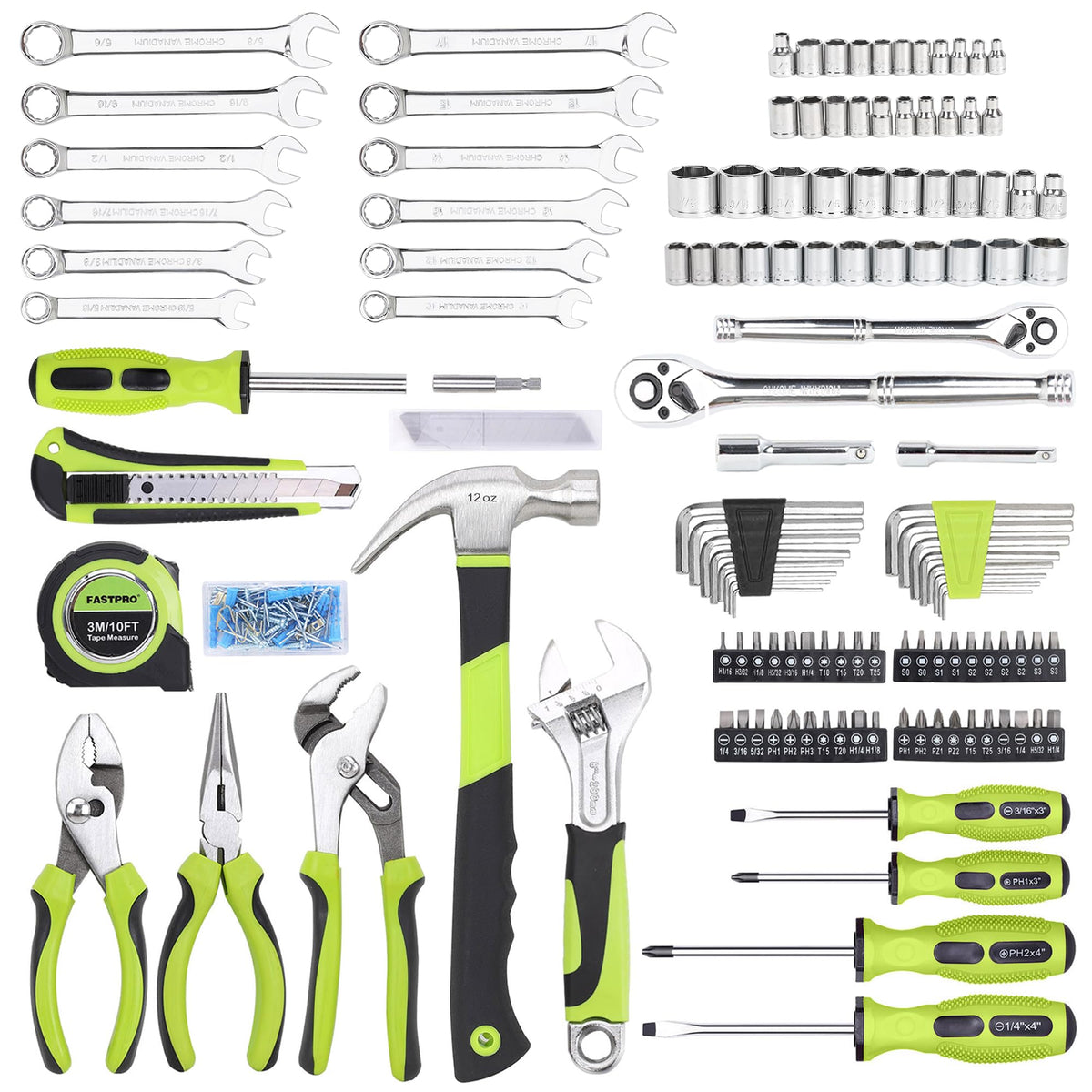 225-Piece Home Repairing Tool Kit with Tool Box O91546