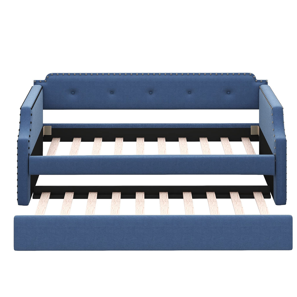 Upholstered Linen Daybed with Trundle P85846