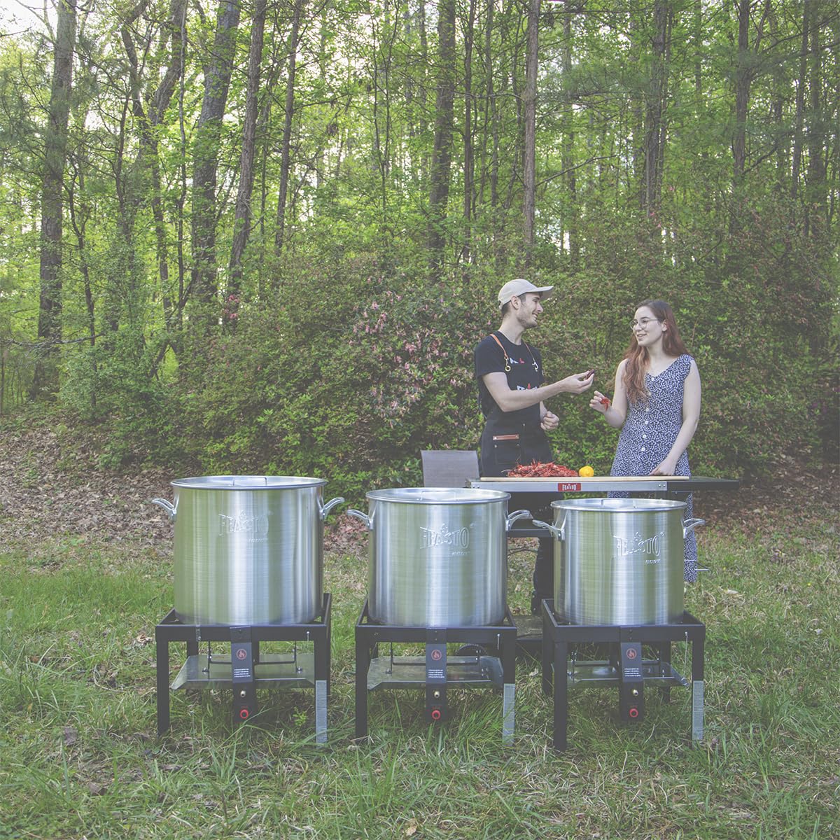 60QT Seafood Boil Pot with Basket and Burner H5533