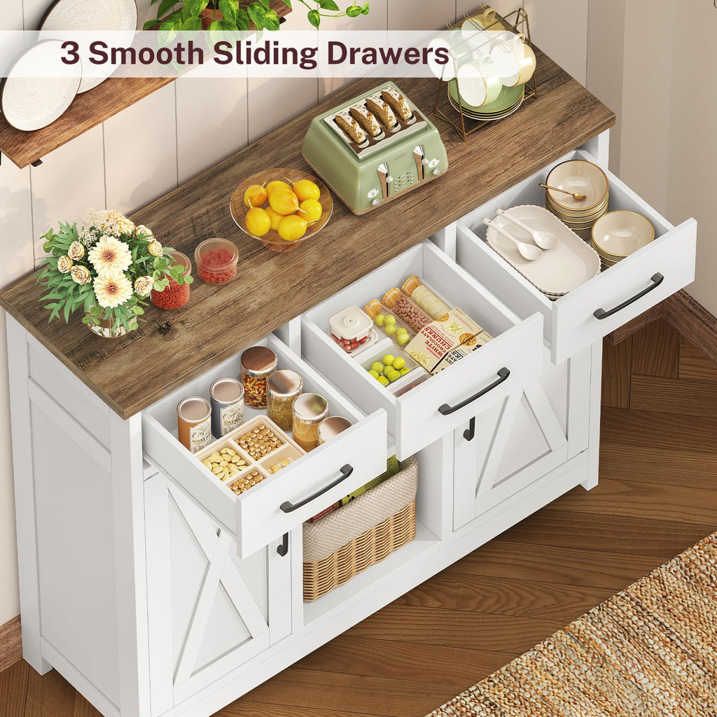 White Storage Cabinet with 3 Drawers and 2 Doors S72496
