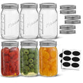 16 Oz 6-Pack Regular Mouth Glass Mason Jars with Lids L601