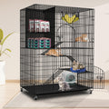 Extra Large 4-Tier Indoor Cat Cage with Wheels Z349475