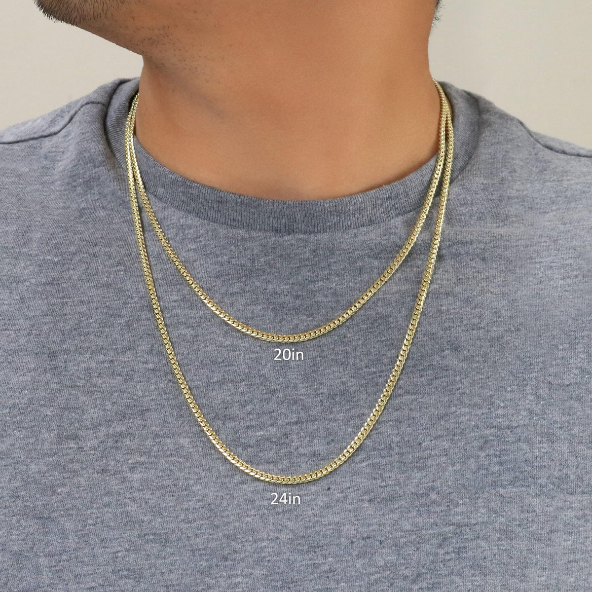 18k Yellow Gold Cuban Link Chain Necklace R332716