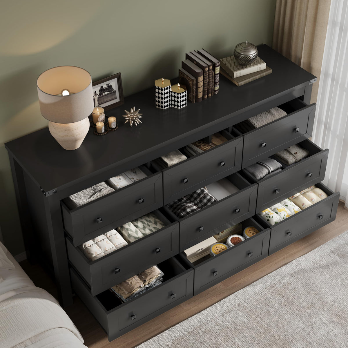 9 Drawer Wood Dresser H361